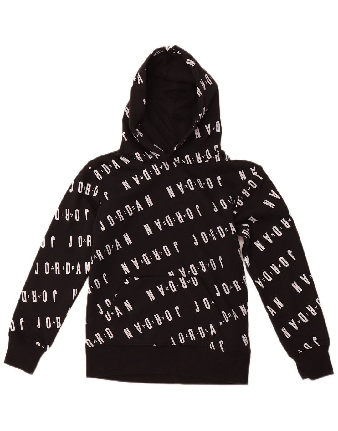 JORDAN Pull à capuche graphique pour garçon 8-9 ans Petit coton noir