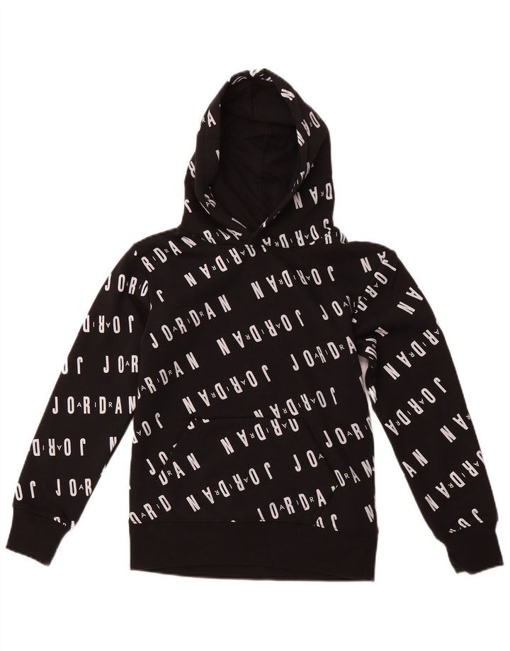 JORDAN Pull à capuche graphique pour garçon 8-9 ans Petit coton noir