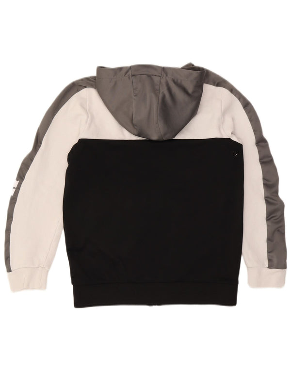 Ellesse Pull à capuche zippé graphique pour garçon 13-14 ans Noir Colourblock