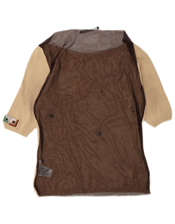 Liu Jo Chemisier transparent pour femme UK 42 Beige moyen Colourblock