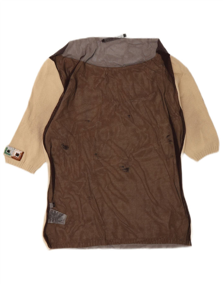 Liu Jo Chemisier transparent pour femme UK 42 Beige moyen Colourblock