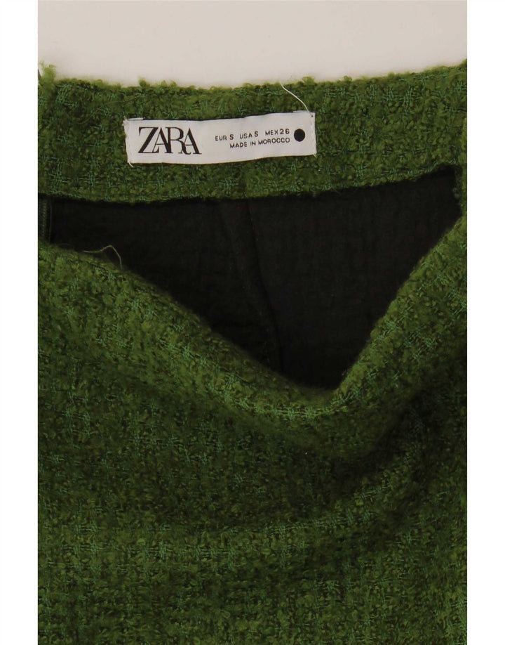 Zara Femme Mini Jupe Petit W26 Vert