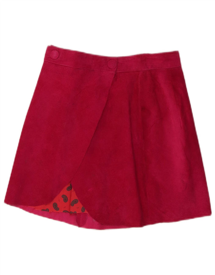 jupe en daim femme vintage W24 XS Rose