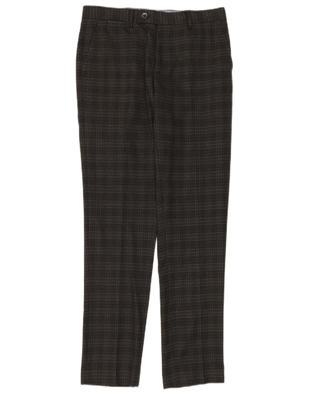 Penguin Pantalon de Costume Slim Homme W30 L32 Gris à Carreaux Polyester