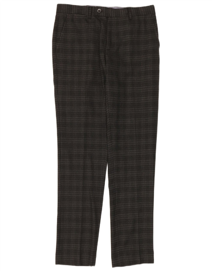 Penguin Pantalon de Costume Slim Homme W30 L32 Gris à Carreaux Polyester