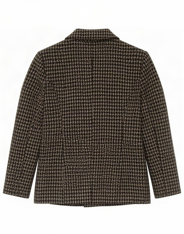Kew Veste blazer à 6 boutons à manches 3/4 pour femme UK 14 Vert moyen pied-de-poule