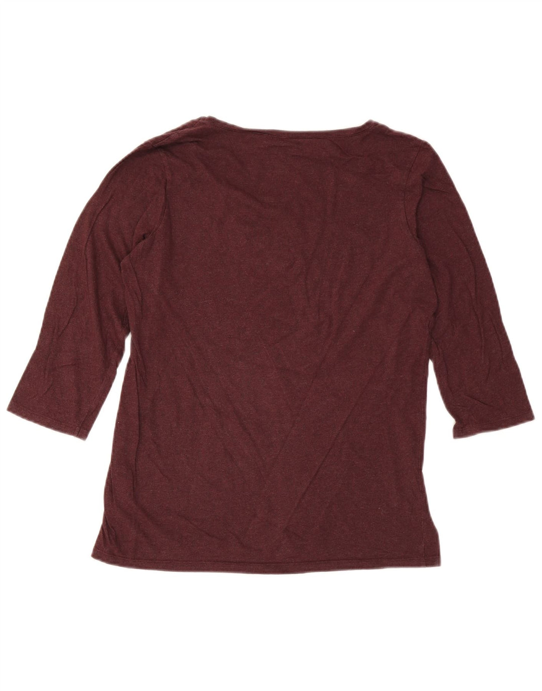 Fat Face Haut Femme Manches 3/4 UK 14 Coton Bordeaux Moyen