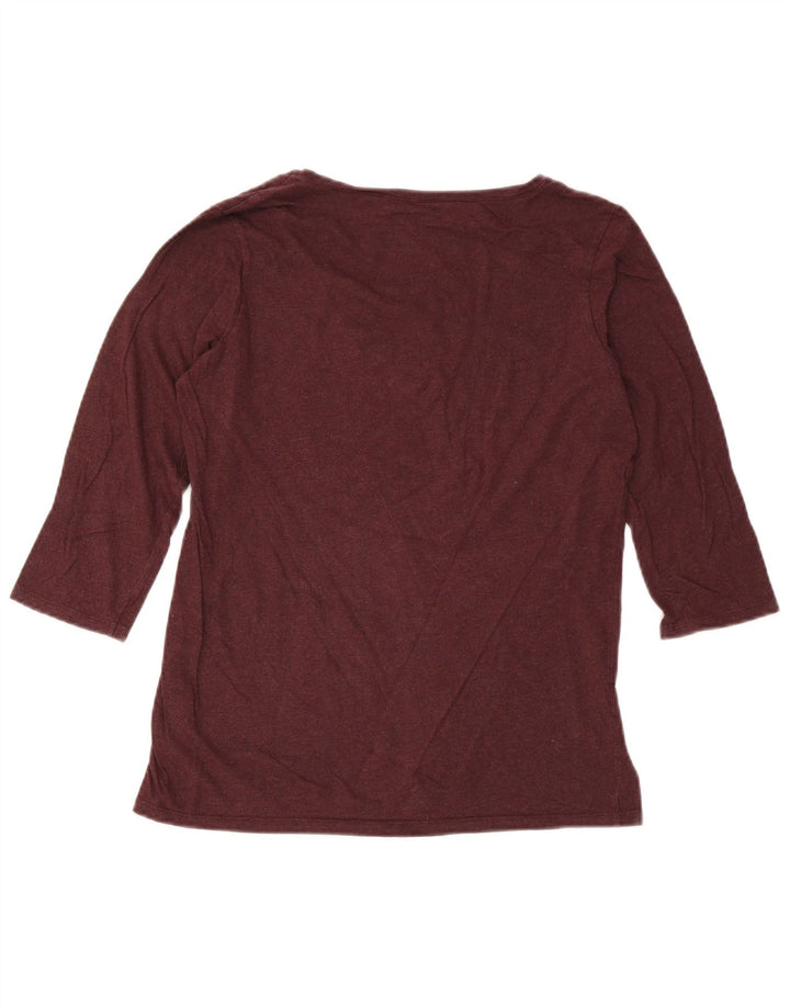 Fat Face Haut Femme Manches 3/4 UK 14 Coton Bordeaux Moyen
