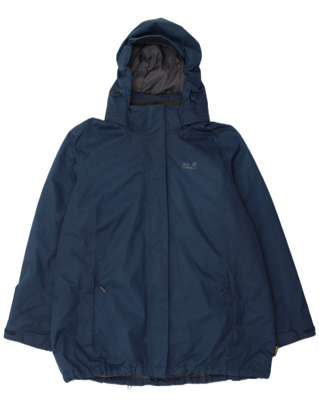 JACK WOLFSKIN Veste coupe-vent à capuche pour femme UK 24 4XL Bleu marine