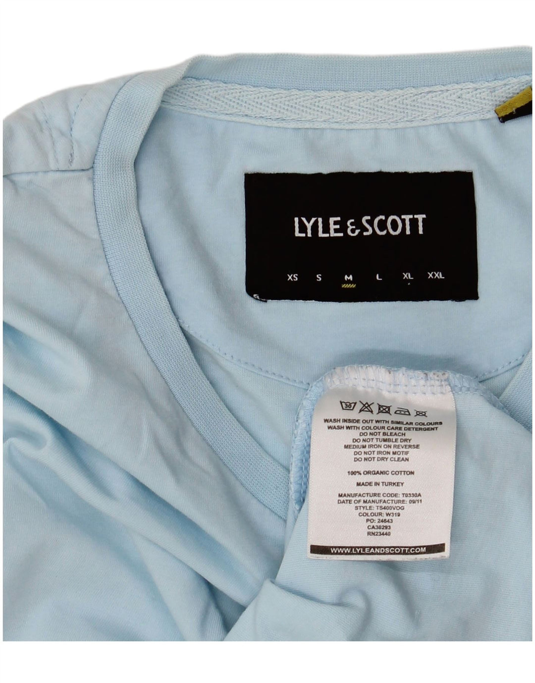Lyle & Scott T-Shirt Homme Bleu Moyen Coton