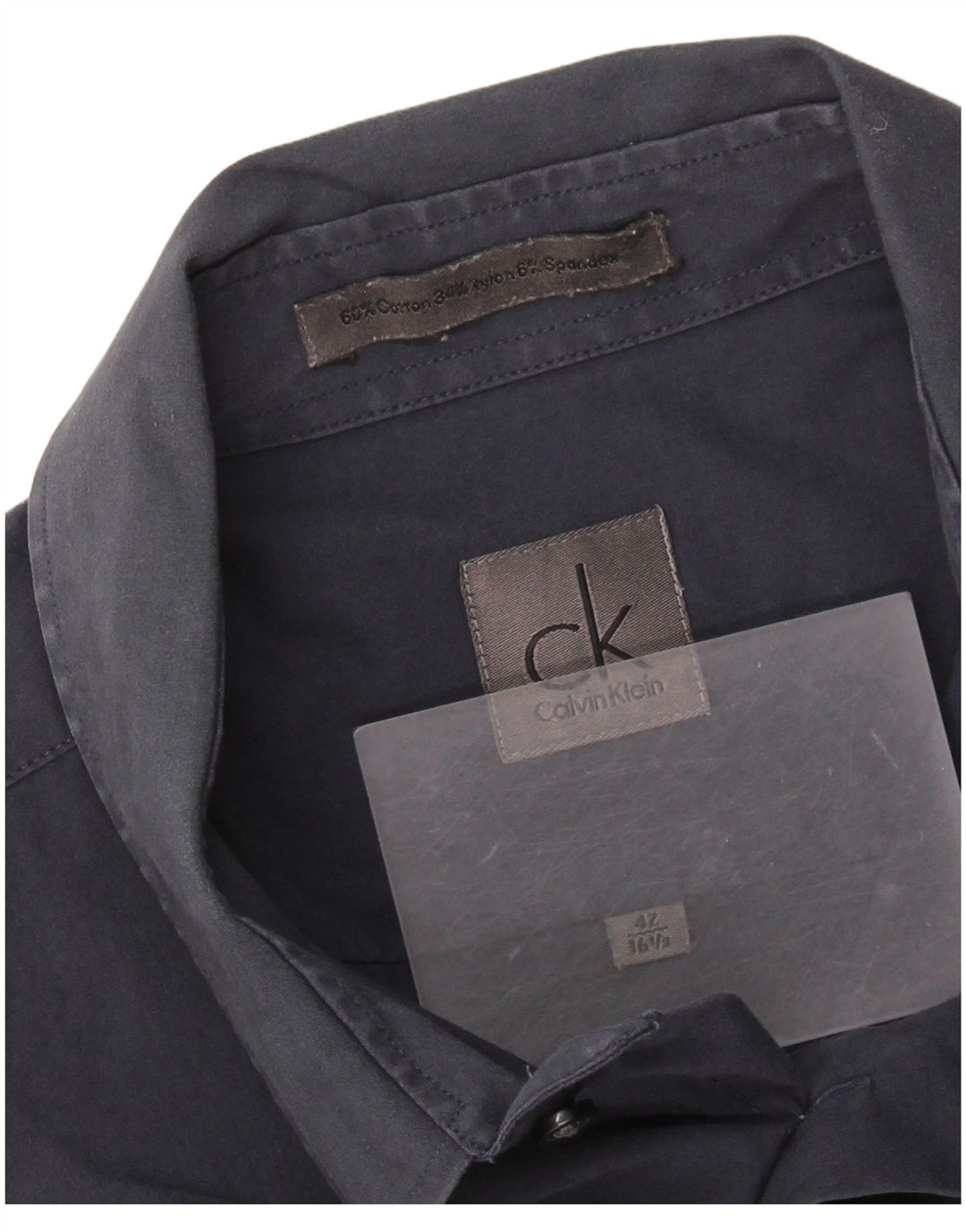 CALVIN KLEIN Chemise Homme Taille 42 16 1/2 Grand Coton Bleu Marine