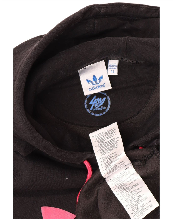 Adidas Pull à capuche graphique pour femme IT 46 Large Noir Polyester