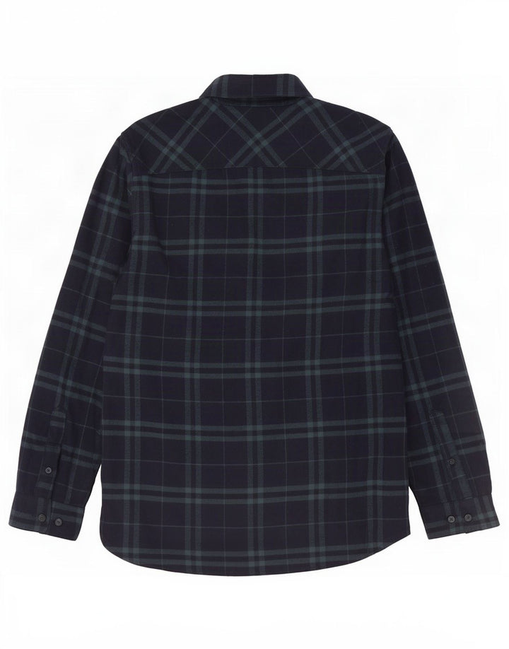 Jack Wills Chemise en flanelle coupe classique pour homme, petit carreaux en coton bleu marine