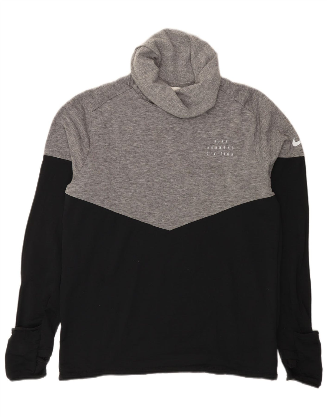 Nike Haut à col roulé Therma-Fit à manches longues pour homme Noir moyen Colourblock