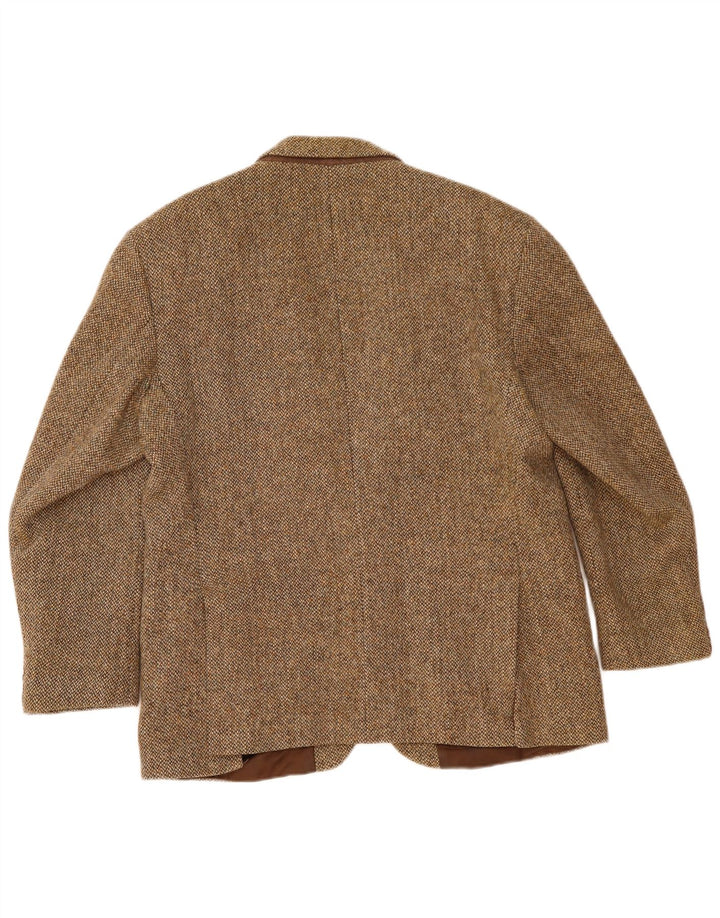 Harris Tweed Veste blazer à 2 boutons pour homme UK 40 Grande laine marron