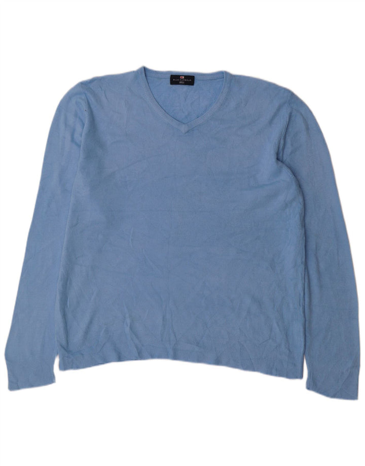 Marks & Spencer Pull à col en V Blue Harbour pour hommes, grand acrylique