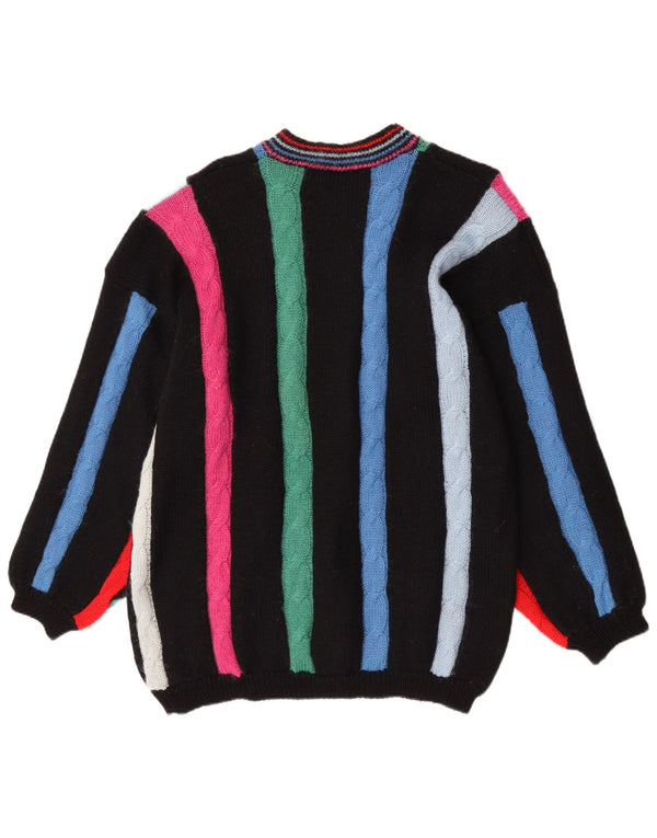 vintage Womens Crew Neck Jumper Sweater UK 16 Grand Multicolore