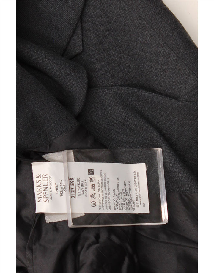Marks & Spencer Veste blazer à 2 boutons pour homme UK 40 Grande laine bleu marine
