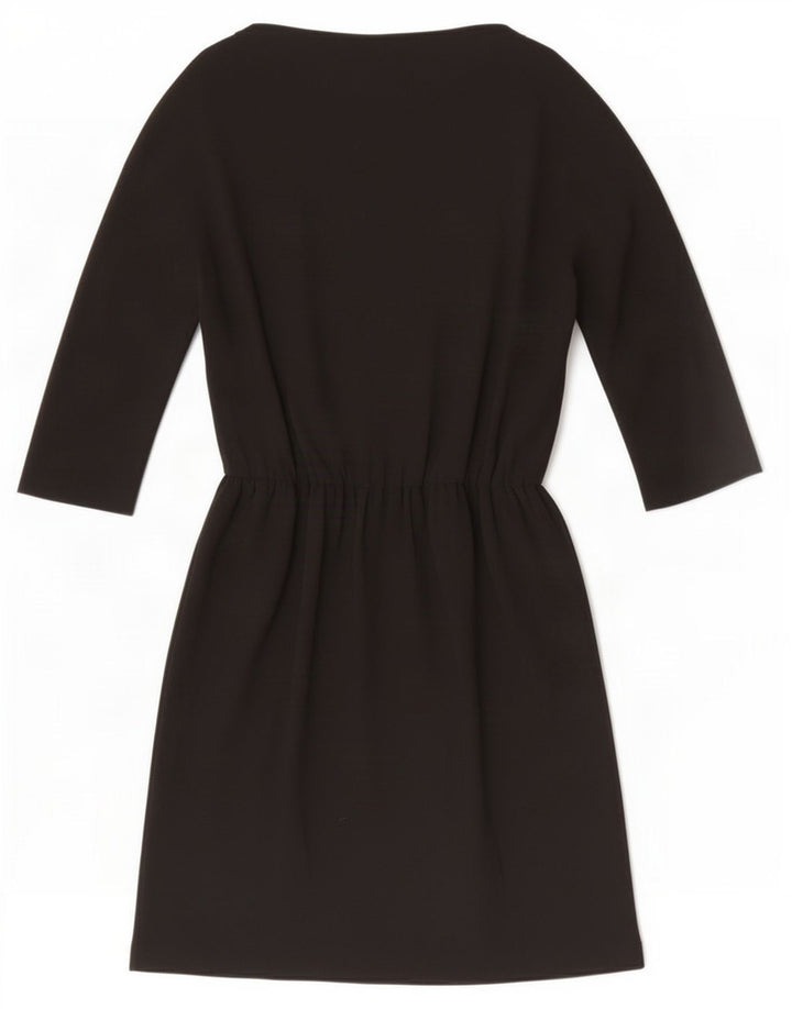 Zara Robe basique à manches 3/4 pour femme UK 12 Noir moyen