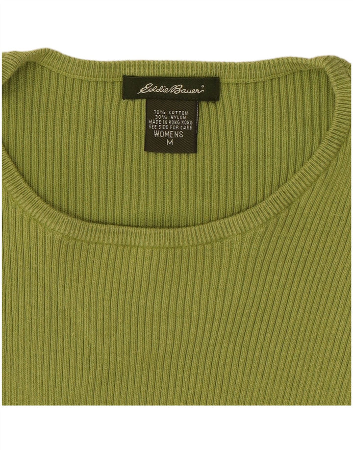 Eddie Bauer Haut court à manches longues pour femme UK 12 Coton vert moyen