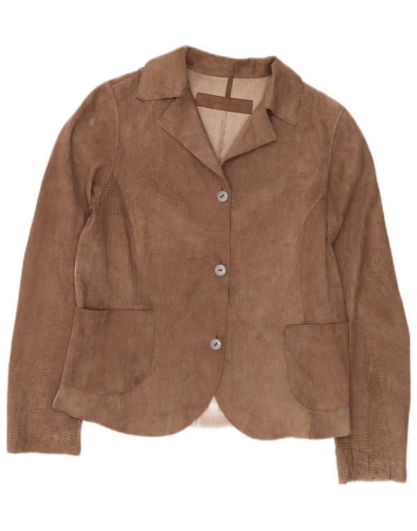 Lavorazione Artigiana Veste Blazer 3 Boutons Femme IT 42 Marron Moyen