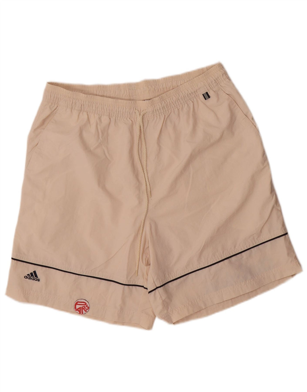 Adidas Short de sport graphique pour homme Large en polyester blanc cassé
