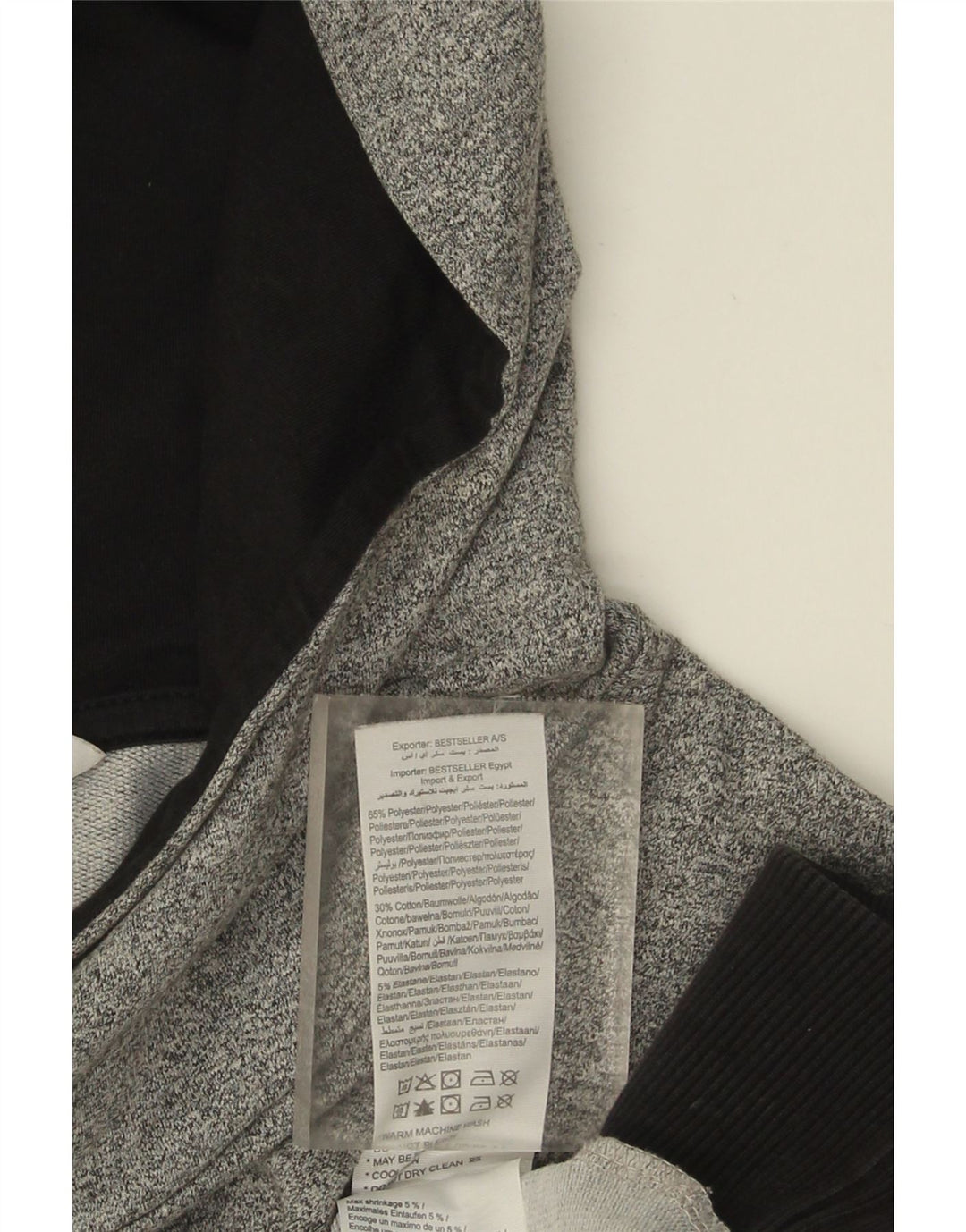 Jack & Jones Pull à capuche pour homme en polyester color block gris moyen