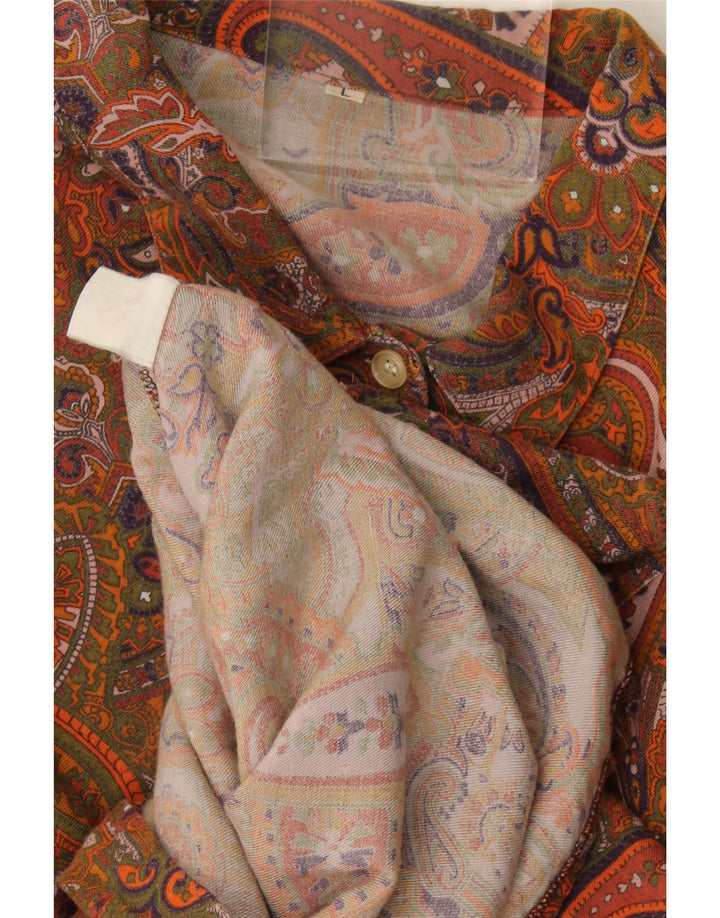 chemise femme vintage UK 16 Grand Paisley multicolore