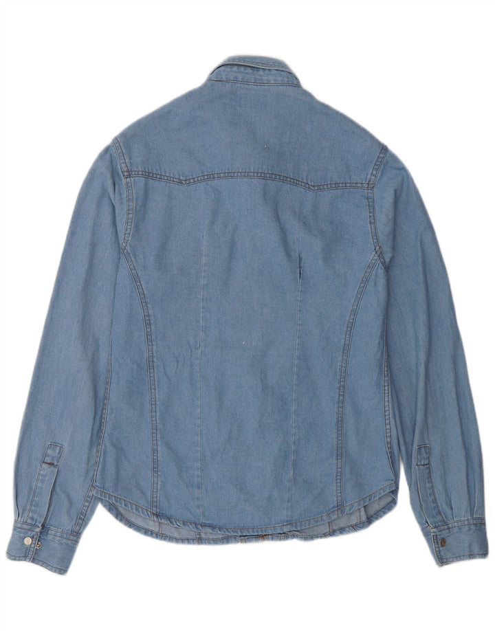 Chemise en denim femme vintage UK 14 Grand Bleu