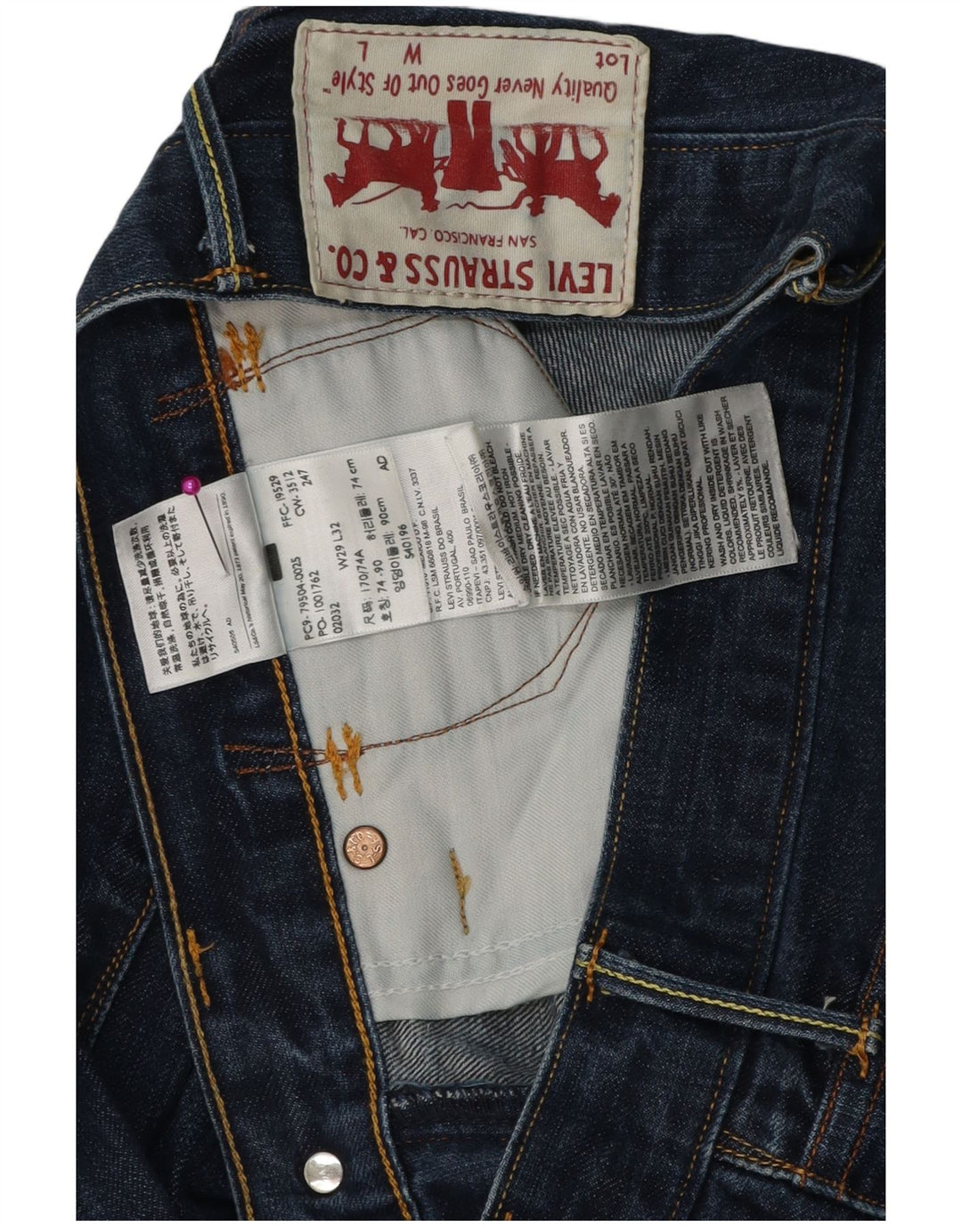 LEVI'S Jean Droit W29 L29 Homme Bleu Coton