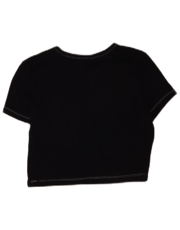 Zara Womens Crop T-Shirt Top UK 14 Grand Bleu Marine
