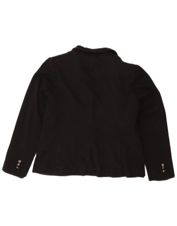 MARKS & SPENCER Veste Blazer 1 Bouton Femme UK 16 Grand Coton Noir