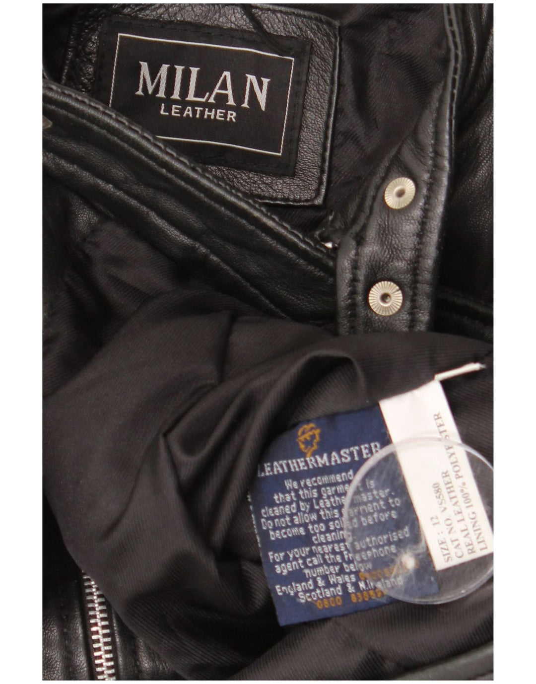 Milan Veste en cuir motard pour femme UK 12 Cuir noir moyen