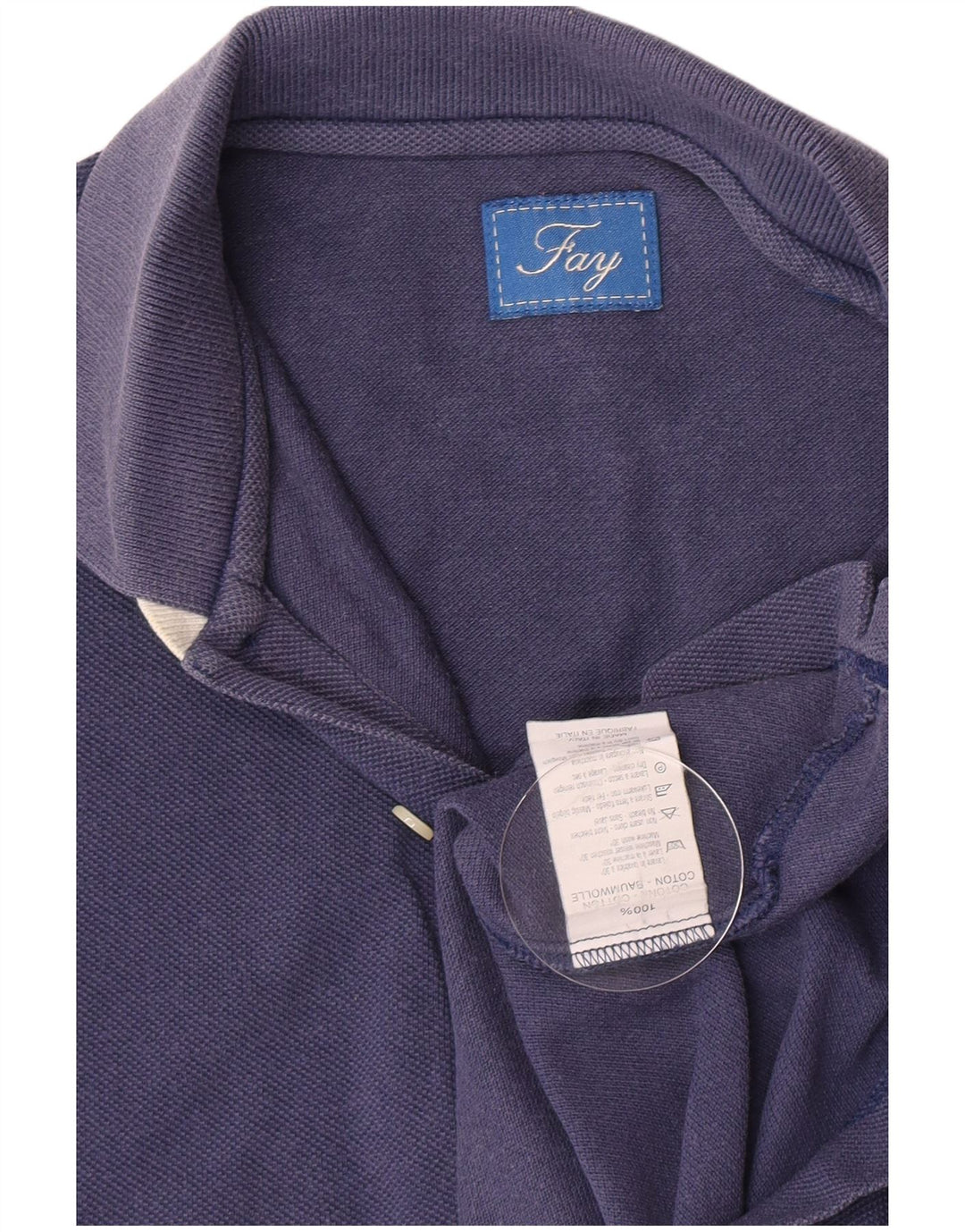 Fay Polo Homme Petit Bleu Marine Coton
