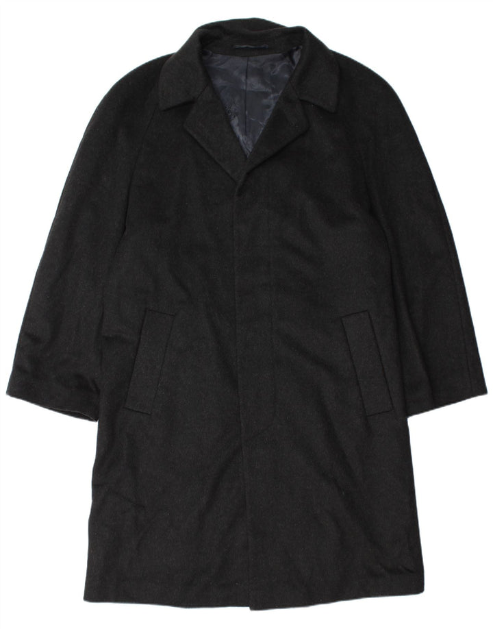 vintage Mens Overcoat EU 46 Petit Cachemire Noir