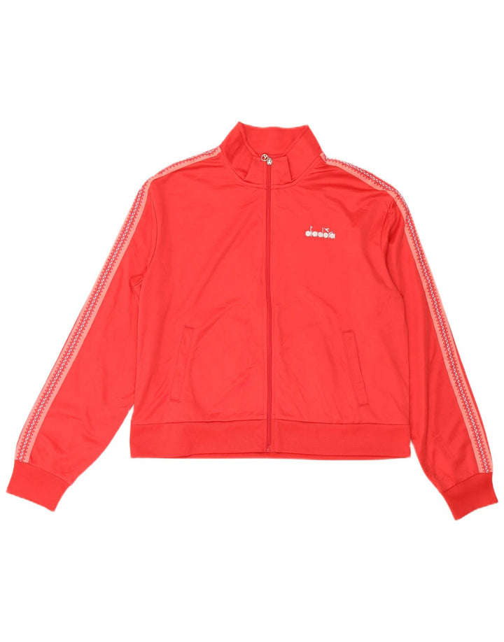 Diadora Veste de survêtement graphique pour femme UK 18 XL Rouge Polyester