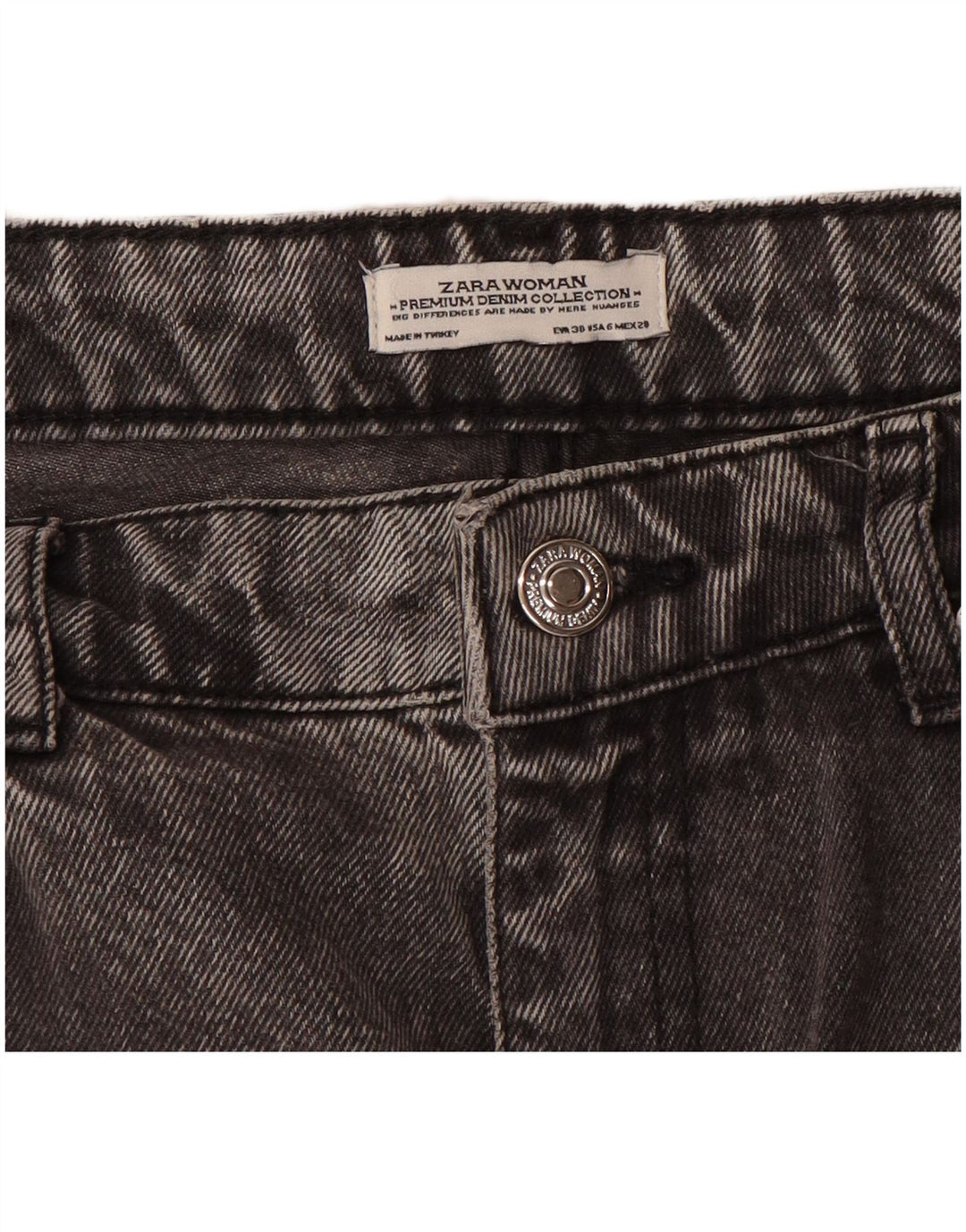 Zara Jean fuselé pour femme EU 38 Small W28 L26 Gris