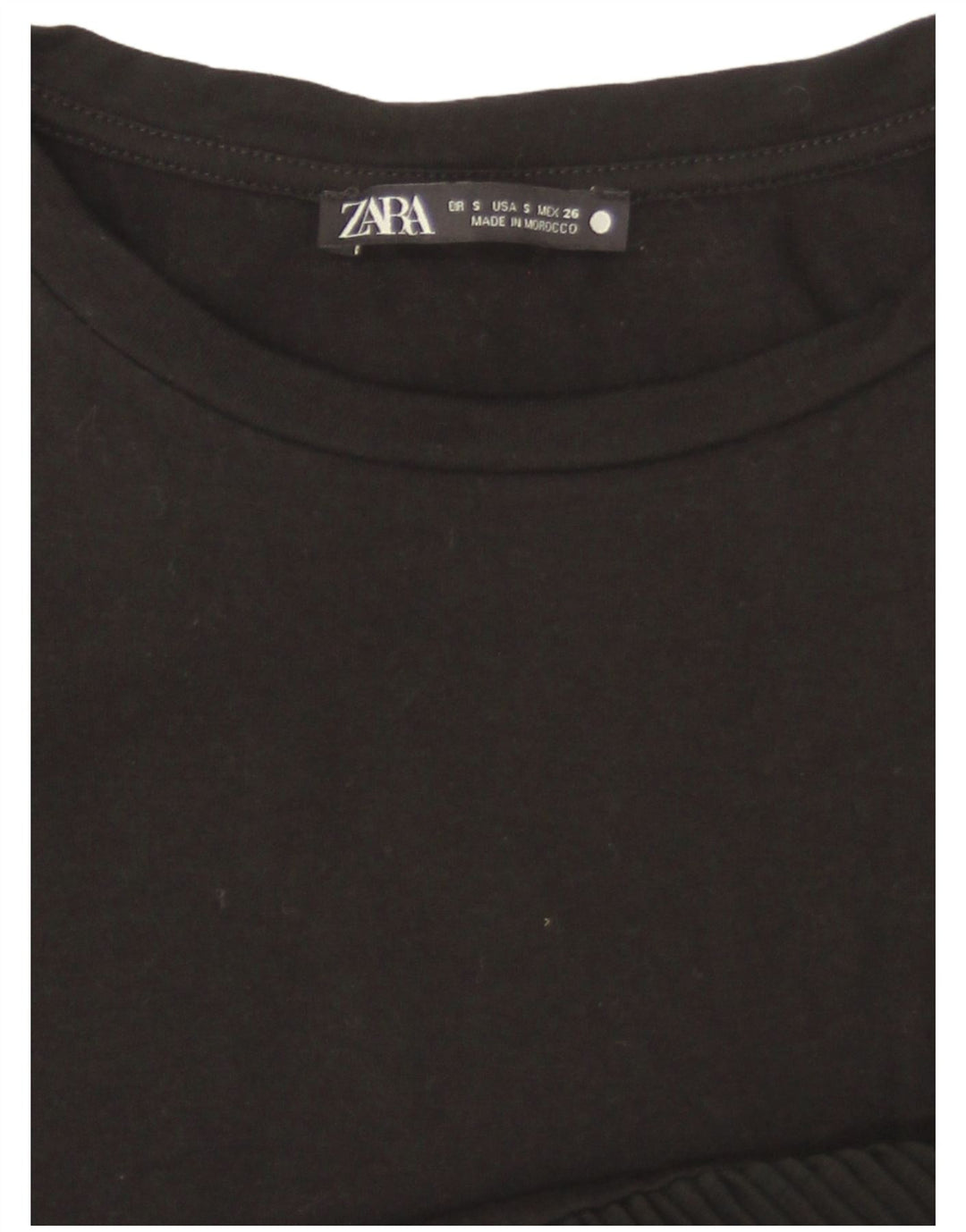 Zara T-Shirt Femme Top UK 10 Petit Noir