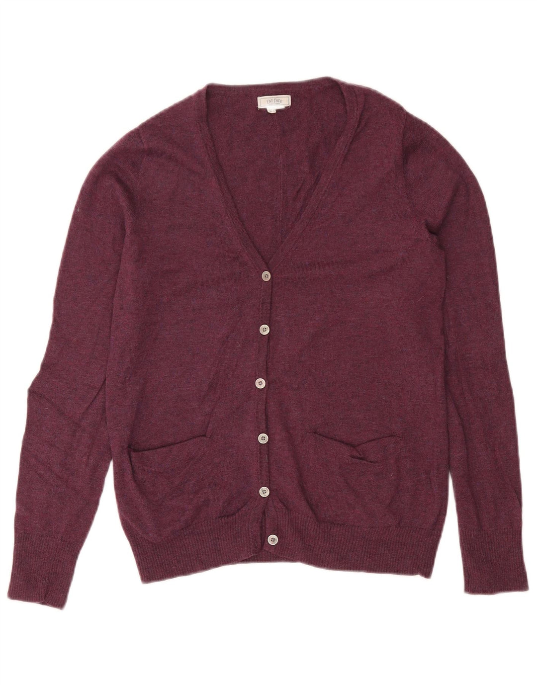 Fat Face Cardigan pour femme en laine bordeaux moyen UK 12
