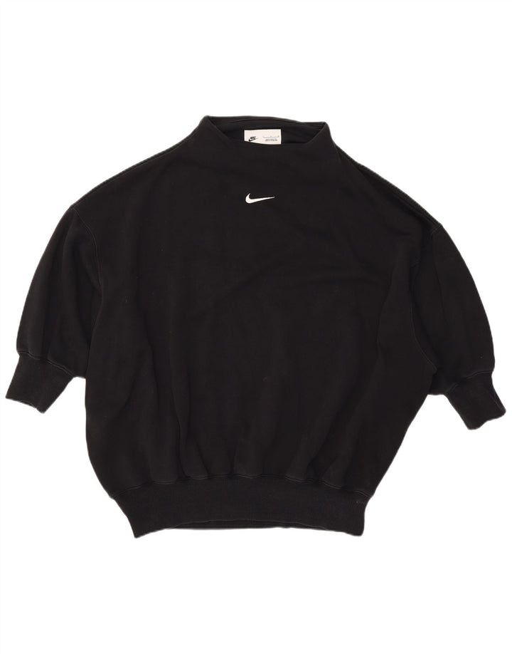 NIKE Sweat-shirt surdimensionné à manches 3/4 pour femme UK 10 Small Noir