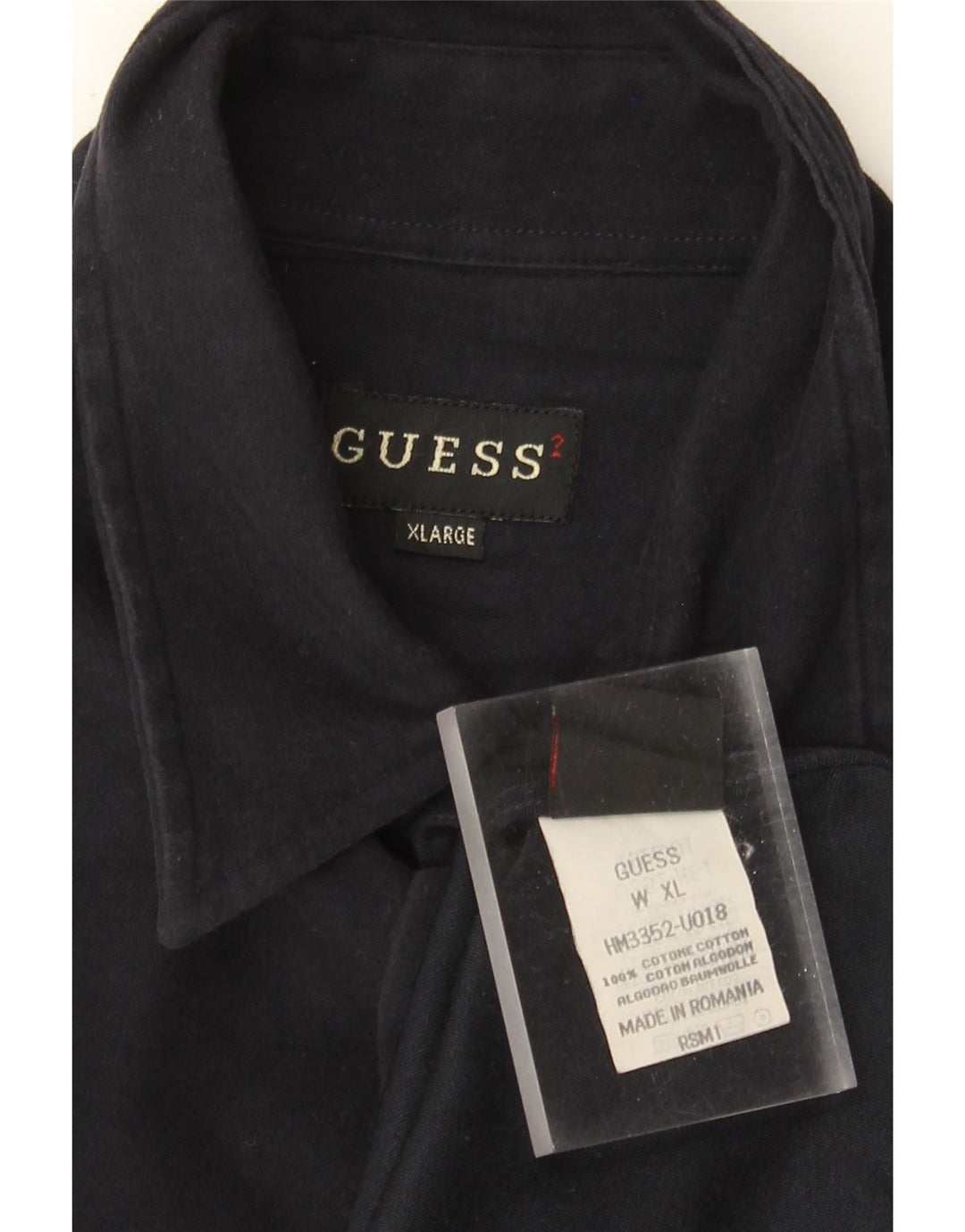 Guess Chemise Homme XL Bleu Marine Coton