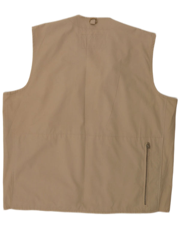 vintage Mens Utility Gilet UK 42 XL Beige Coton