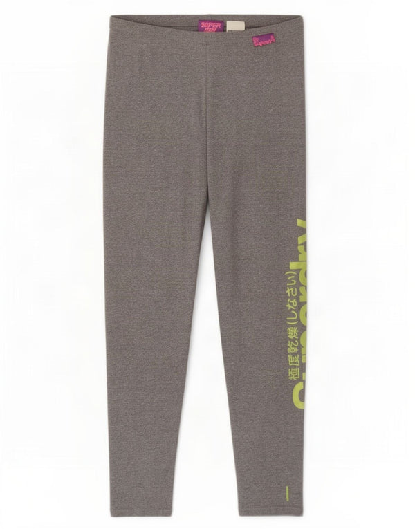 Superdry Legging court graphique pour femme UK 14 Grand coton moucheté gris
