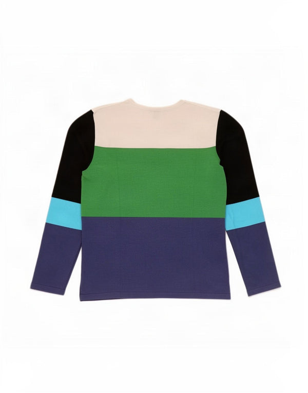 Fay Haut à manches longues pour femme UK 44 Large Multicolore Colourblock Viscose
