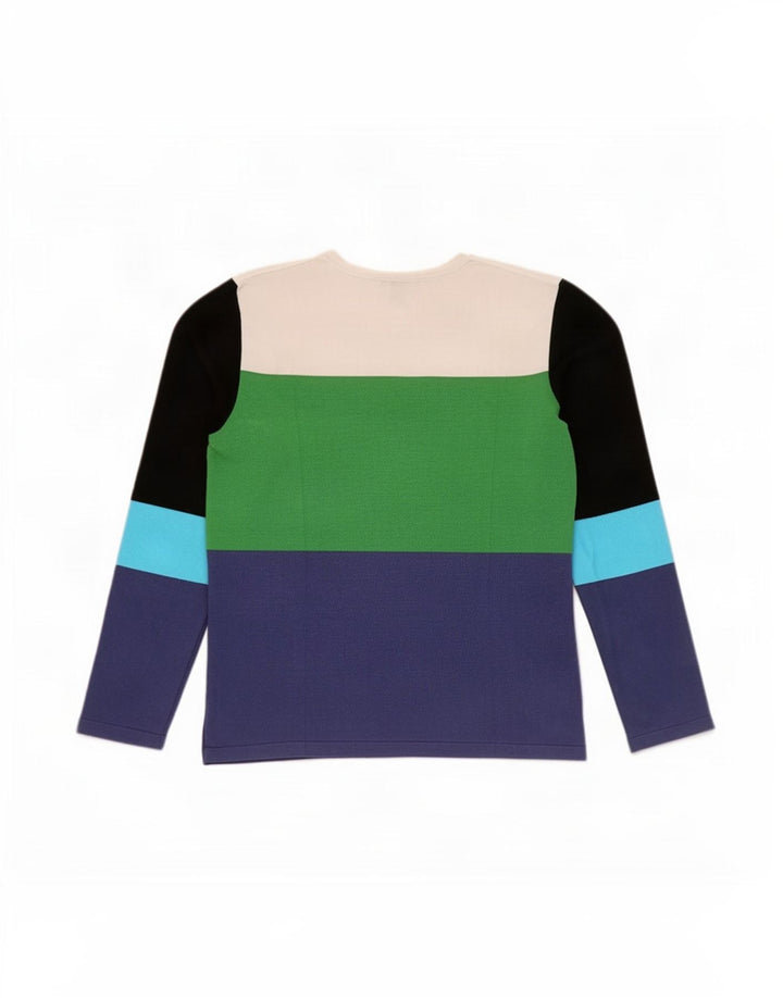 Fay Haut à manches longues pour femme UK 44 Large Multicolore Colourblock Viscose