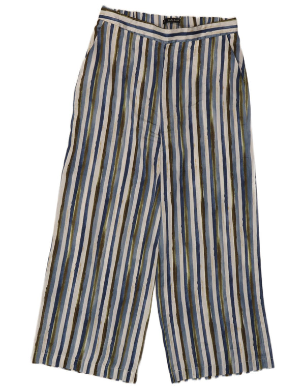Zara Femme Pantalon Court Moyen W28 L25 Polyester Rayé Multicolore