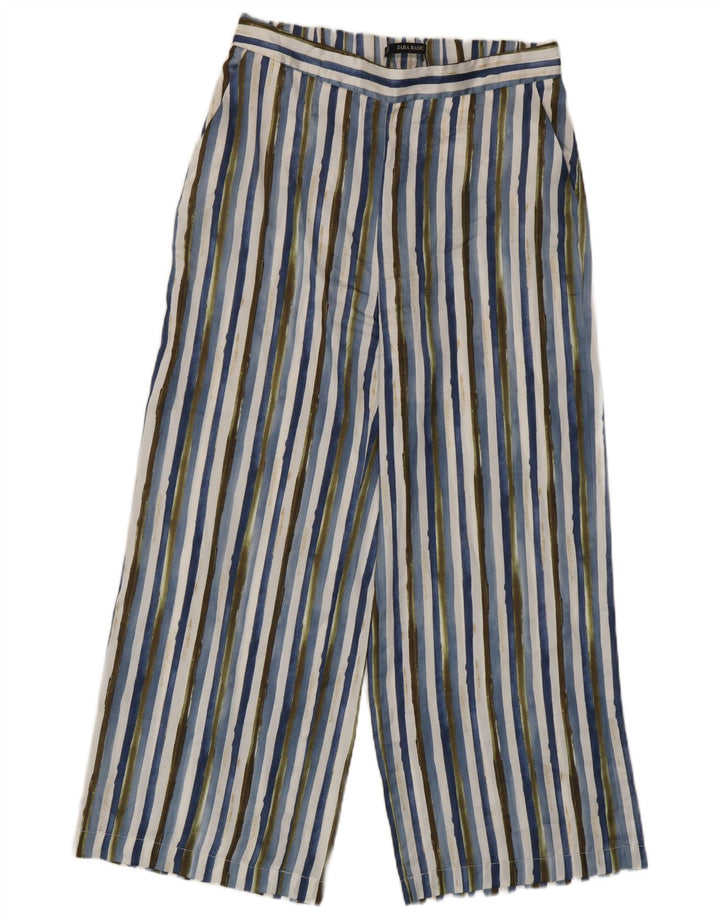 Zara Femme Pantalon Court Moyen W28 L25 Polyester Rayé Multicolore