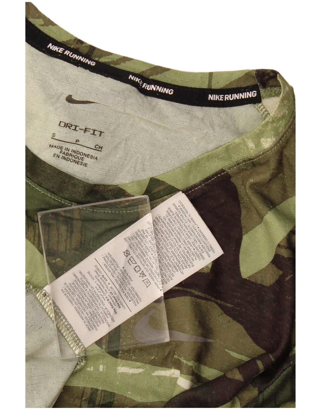 Nike Hommes Dri Fit T-Shirt Haut Petit Kaki Géométrique Polyester