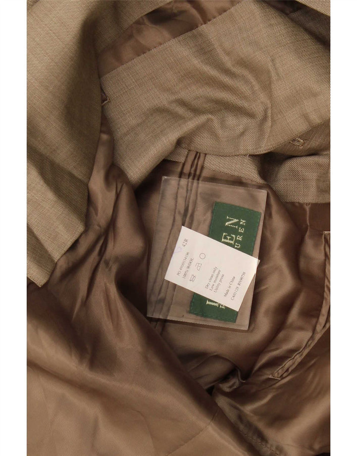 Ralph Lauren Veste blazer à 2 boutons pour homme UK 42 Grande laine beige