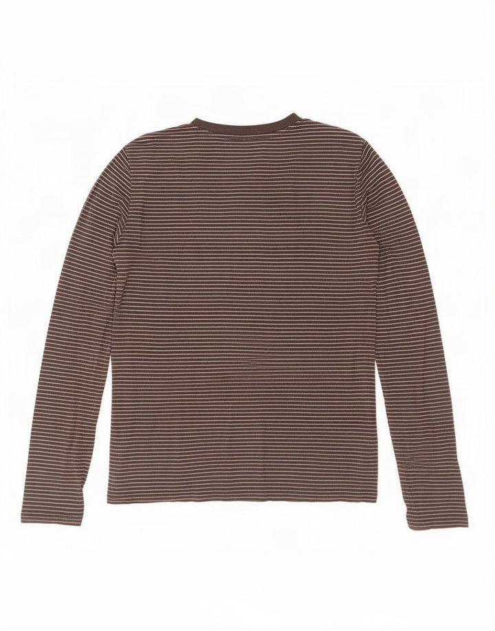 Levi's Top Manches Longues Femme UK 42 Coton Rayé Noir Moyen